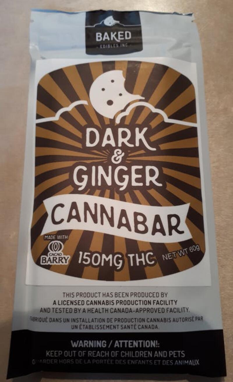 Baked - Dark & Ginger Chocolate Bar (150mgTHC)