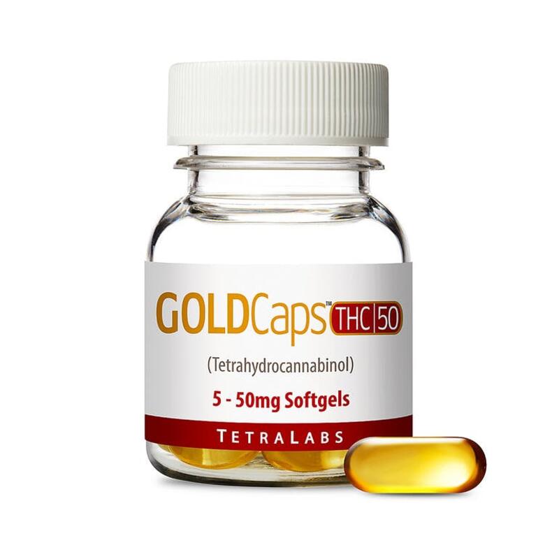 GoldCaps™ THC Oral Softgel Capsules, 50mg