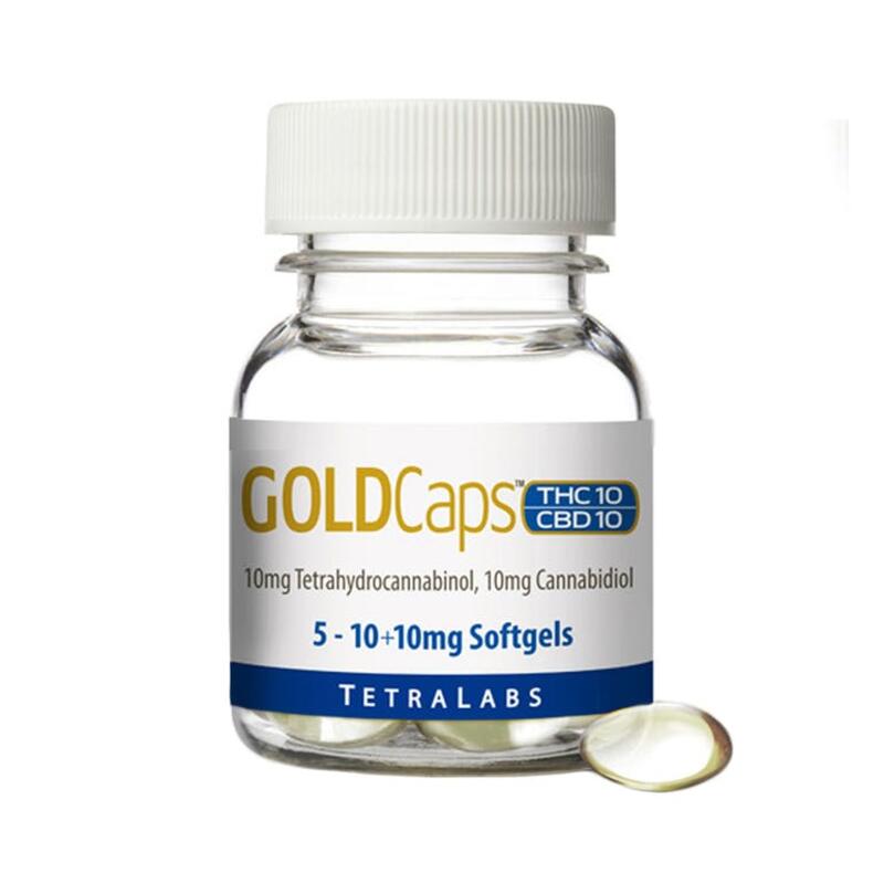 GoldCaps™ THC+CBD 1:1 Oral Softgel Capsules
