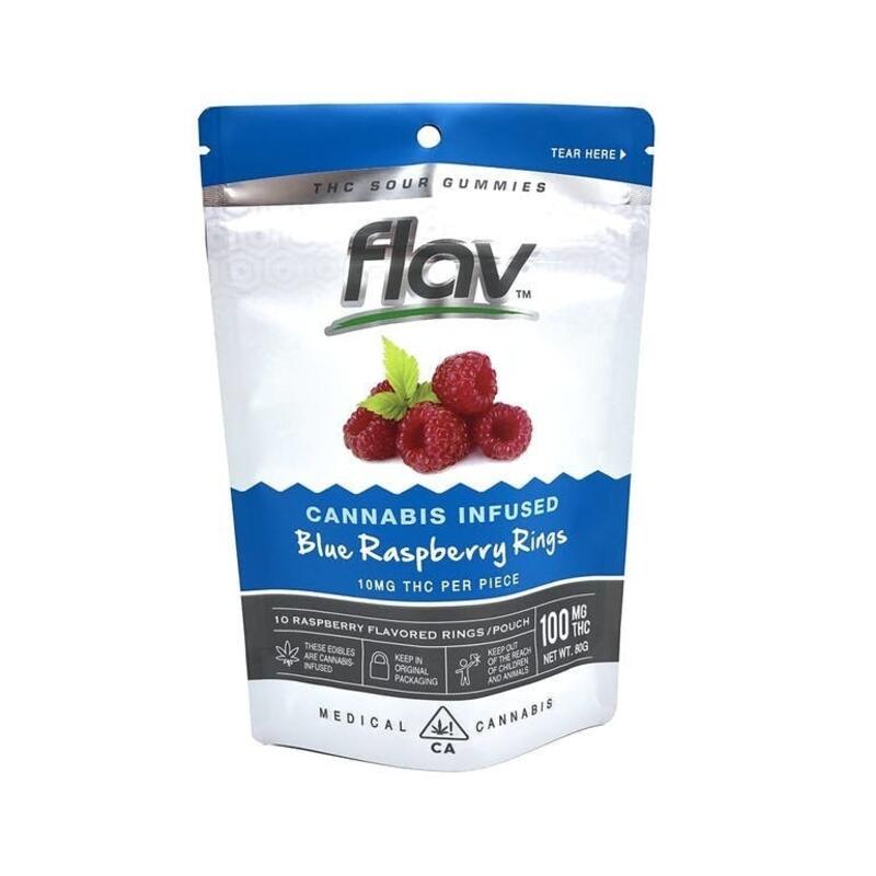Flav - 100mg Gummies (Blue Raspberry Rings)