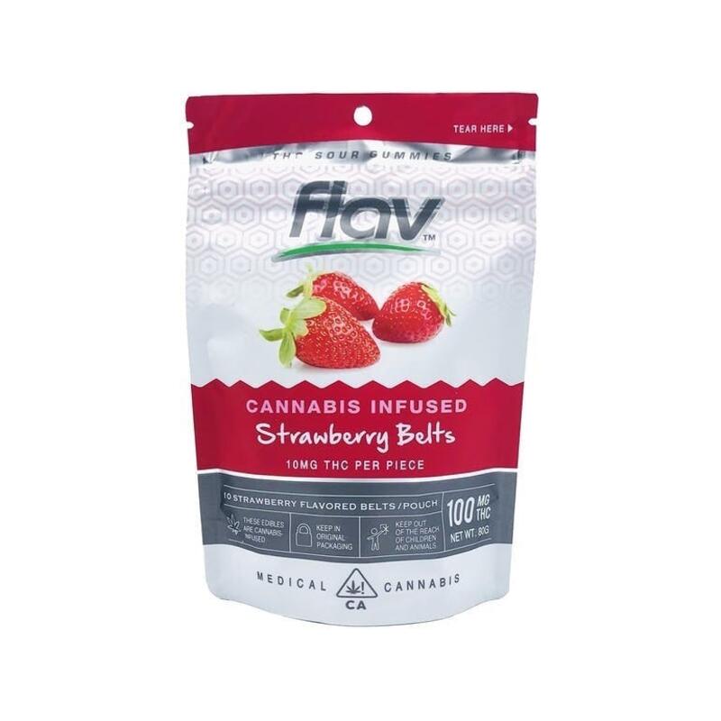 Flav - 100mg Gummies (Strawberry Belts)
