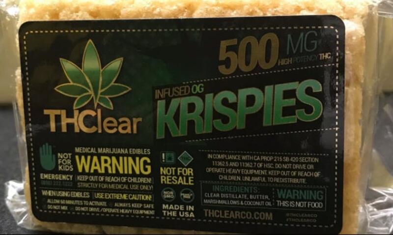 THCLEAR INFUSED "OG KRISPIES" 500MG *HIGH POTENCY THC*
