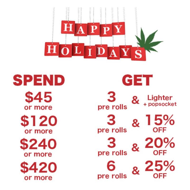! 🔥🔥🔥3 FREE Pre Rolls - Bento Holiday Sale - ALL of December - 3 FREE Pre Rolls 🔥🔥🔥!