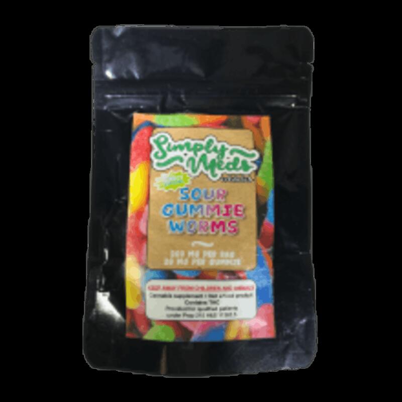 260 MG Sour Gummy Worms | 20 MG per worm | Simply Meds