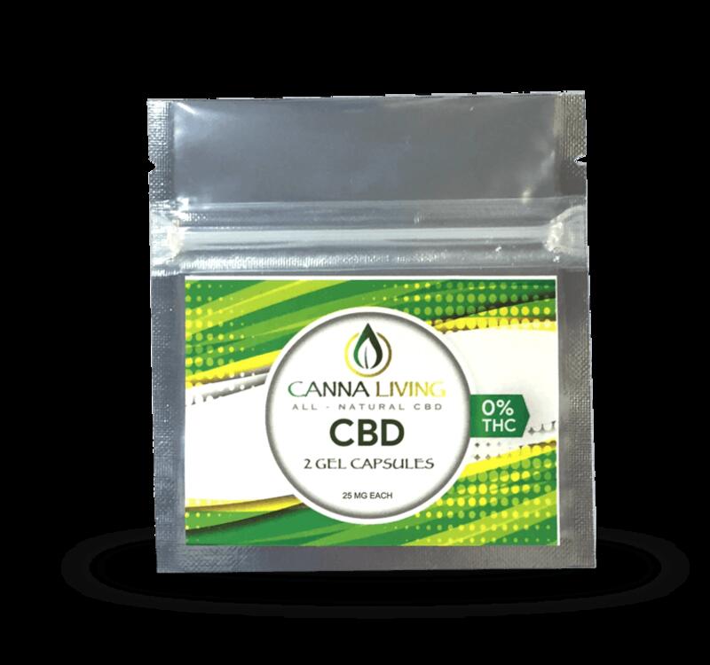 2 Pack CBD Clear Oil with MCT Gel Capsule – 25mg
