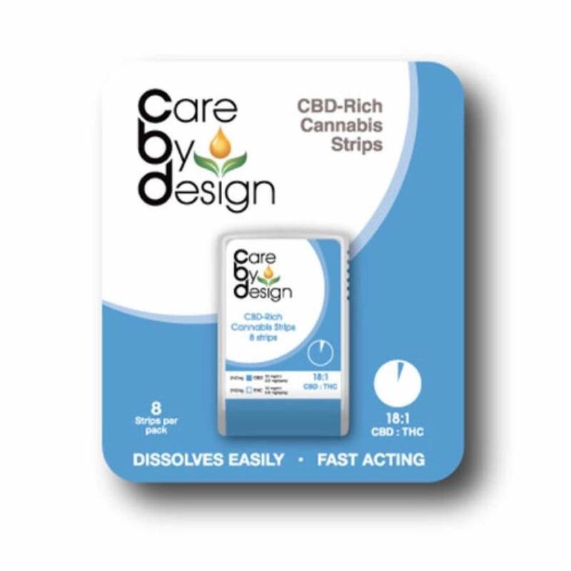 Care By Design CBD Rich 18:1 Cannabis Strips 8 Pack 10mg CBD:0.55mg THC