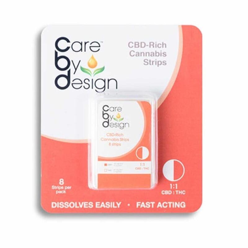 Care By Design CBD Rich 1:1 Cannabis Strips 8 Pack 5mg CBD:5mg THC