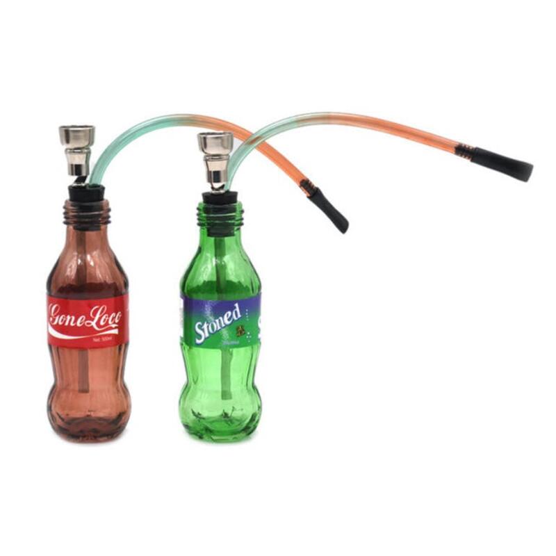 Coke Bottle Shape Pipe Metal Water Pipe Glass Tobacco Bottle Water Pipe