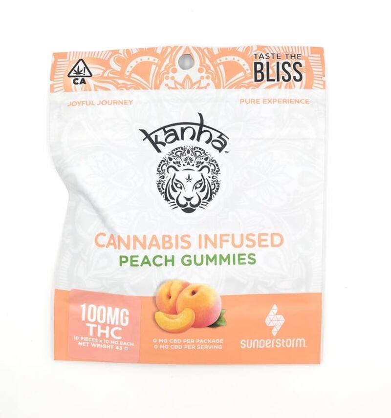 100mgTHC Peach Gummies - Kanha Treats