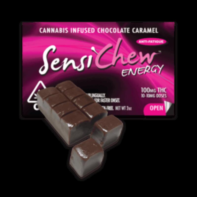 100mgTHC Energy Chocolate + Caffeine - Sensi Chew