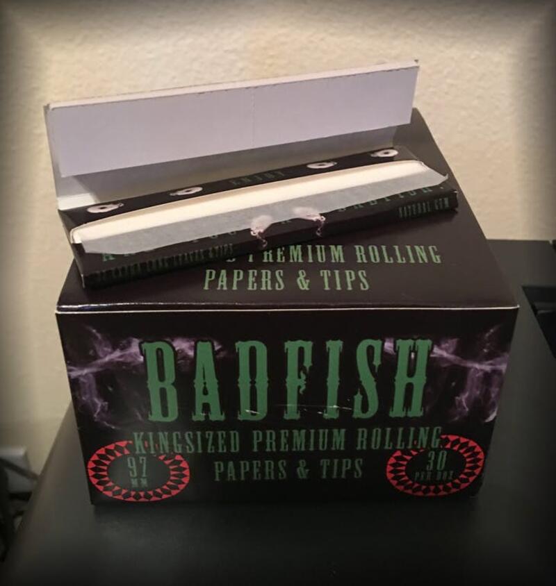 Badfish KINGSIZED Premium Rolling Papers and Cardboard Tips