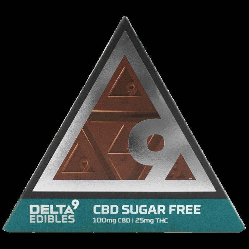 Delta 9 Chocolate: CBD Sugar Free 100mg CBD / 25mg THC