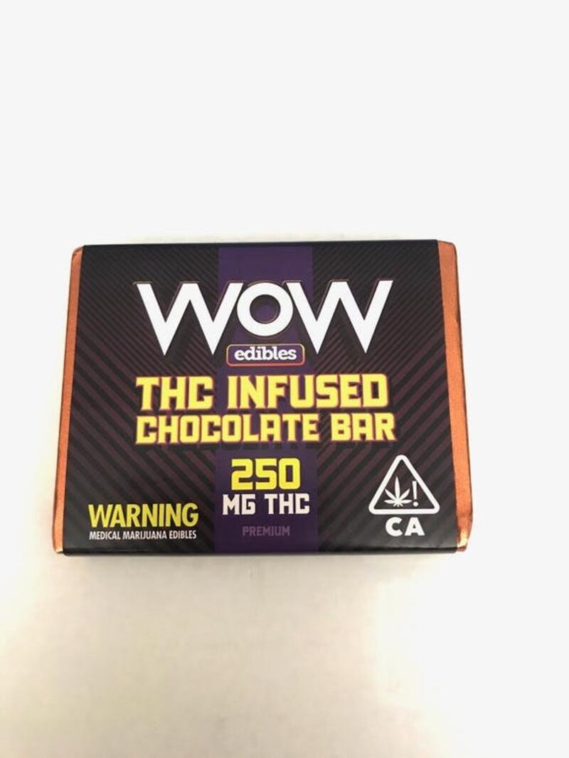 250mg THC Chocolate Bar: WOW Edibles