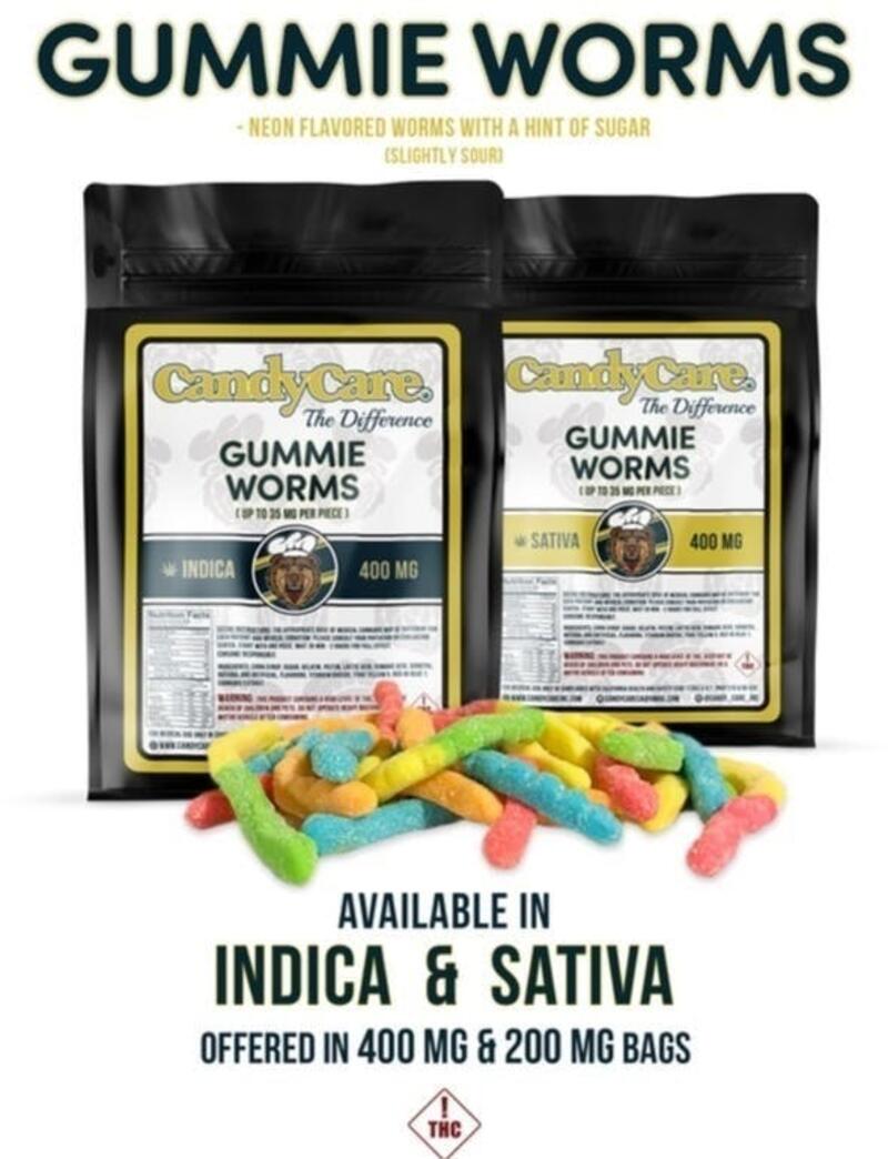 CANDY CARE GUMMY WORMS 200MG