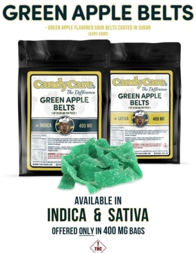 CANDYCARE GREEN APPLE BELTS 400MG