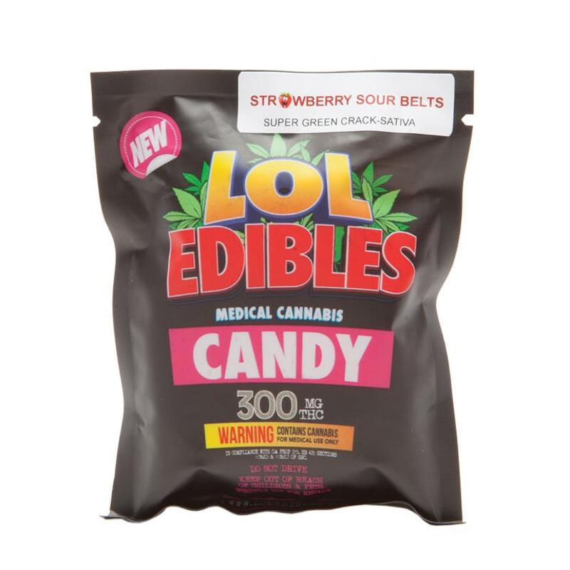 STRAWBERRY SOUR BELTS - 300MG