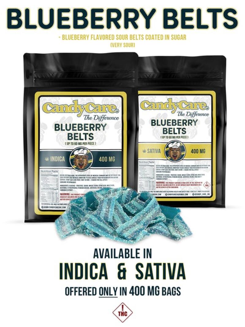 Candy Care - Blueberry Belts (Indica/400mg)