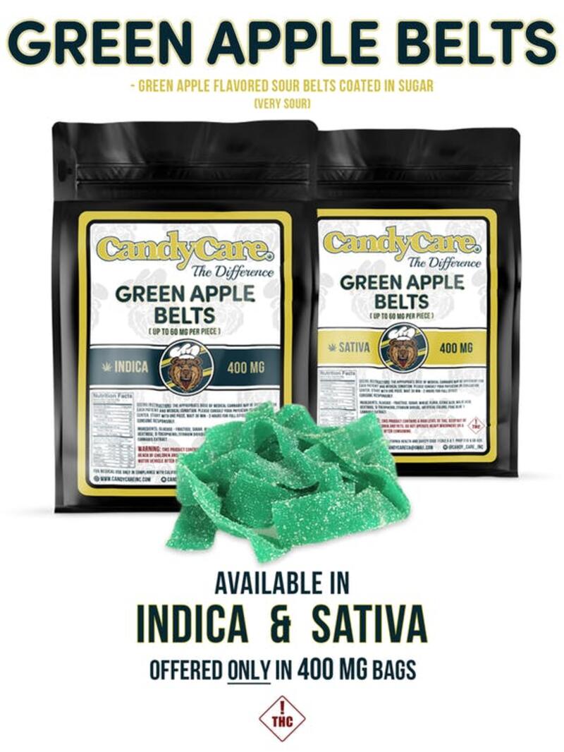 Candy Care - Green Apple Belts (Indica/400mg)