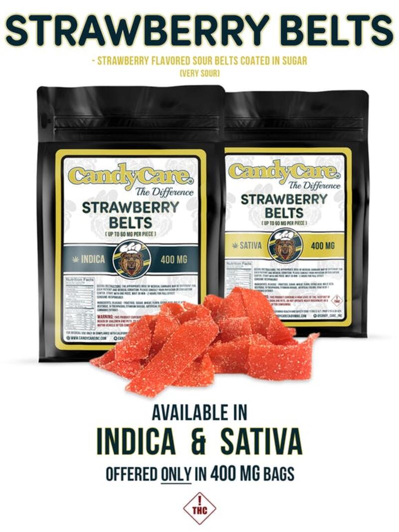 Candy Care - Strawberry Belts (Indica/400mg)