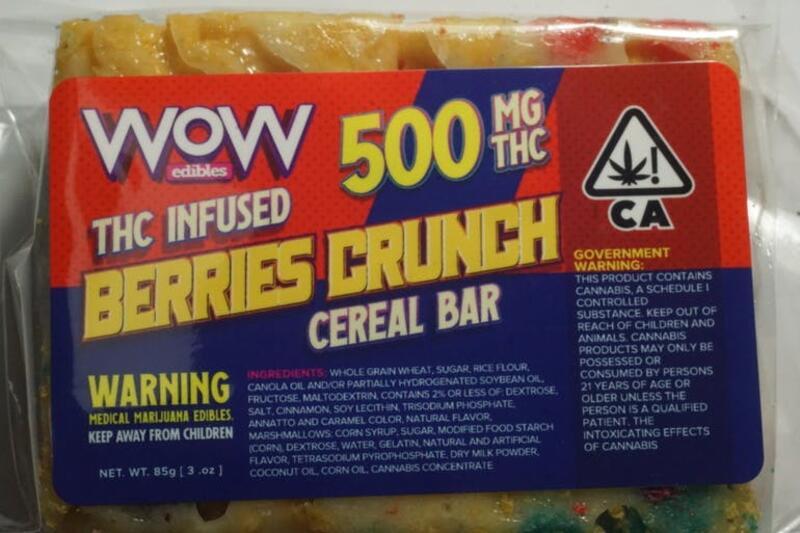 ** WOW Edibles - Berries Crunch Cereal Bar (500MG) **