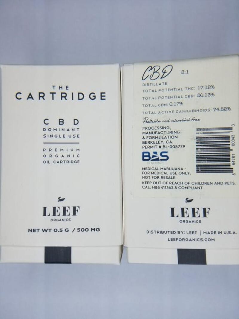 3:1 CBD Distllate Vape Cartridge
