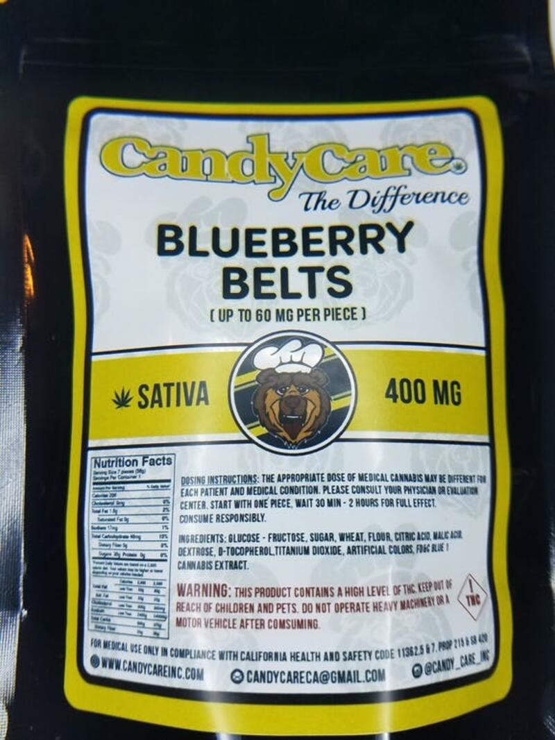 Blueberry Belts, Sativa, 400mg