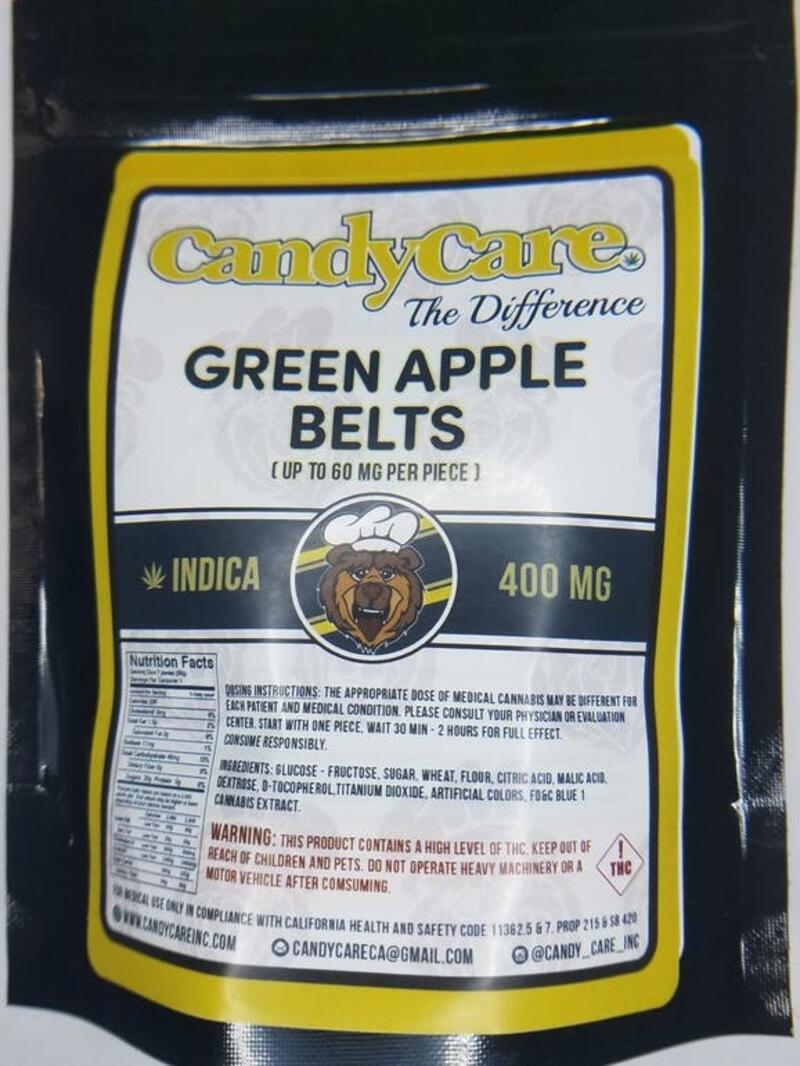 Green Apple Belts-Indica 400mg
