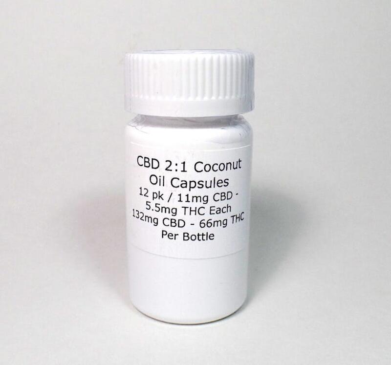 CBD 2:1 Coconut Oil Capsules 132mg CBD / 66mg THC