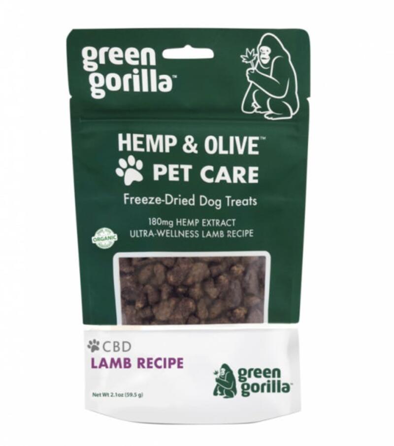 Green Gorilla - Freeze Dried Lamb - Dog Treats 180mg CBD