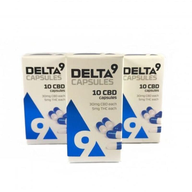 CBD Delta 9 Capsules 10ct (300mg CBD – 50mg THC)