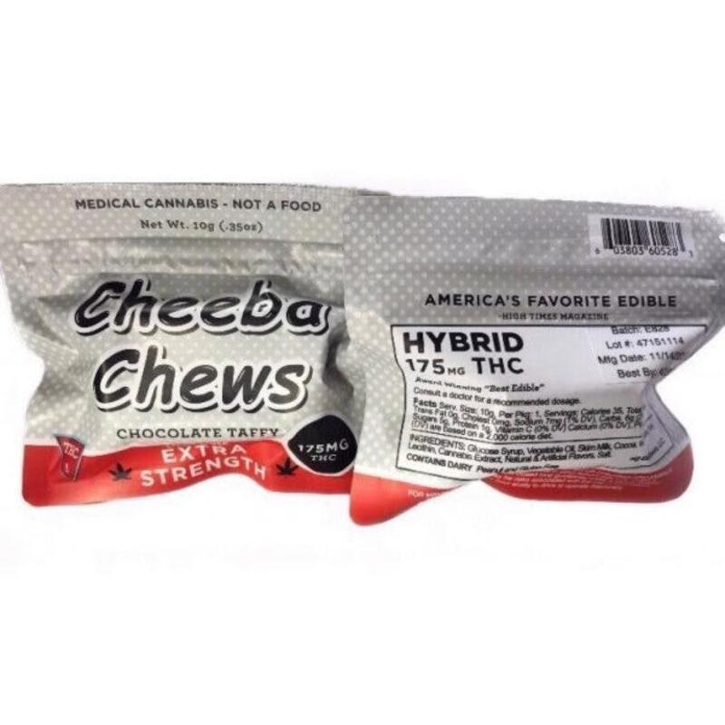 Cheeba Chews Chocolate Taffy Extra Strength (award winner – 175mg THC)