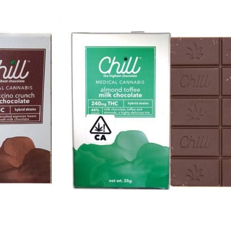 Chill Medical Cannabis Chocolate 240mg THC (award winner – 2 flavors)