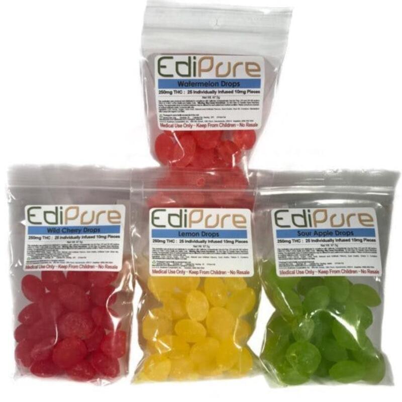 EdiPure Edible Hard Candies (250mg THC – 4 flavors)