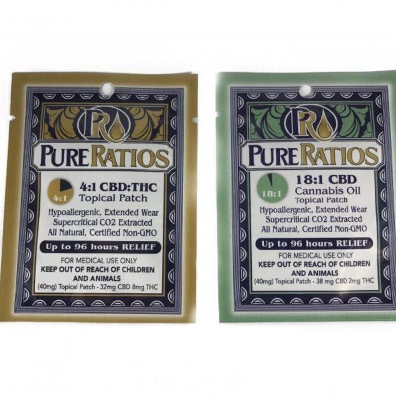 CBD Cannabis Oil Topical Patch – Pure Ratios (2 types)
