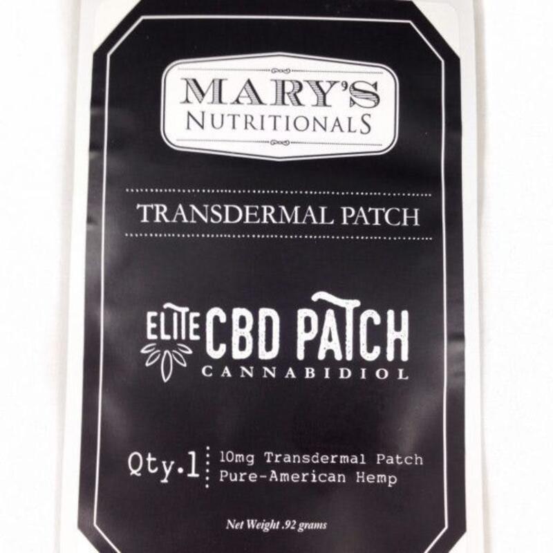 Elite CBD Transdermal Patch – Mary’s Nutritionals (award winner – 10mg CBD)