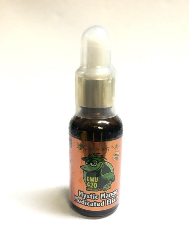 EMU 420 ESSENTIALS, Mystic Mango Medicated Elixir (420 mg CBD, 2:1 CBD/THC)