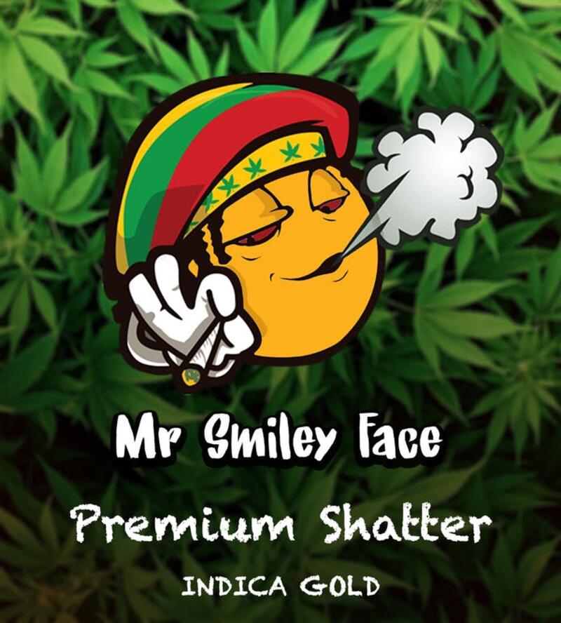 Mr. Smiley Face Premium Shatter Indica Gold
