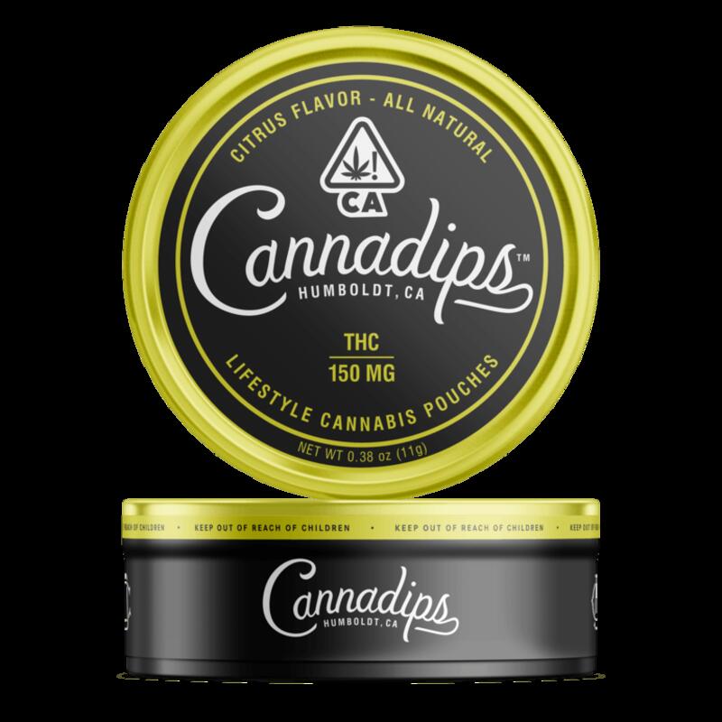 Cannadips Citrus Pouches (THC), Micro-Dose Tin