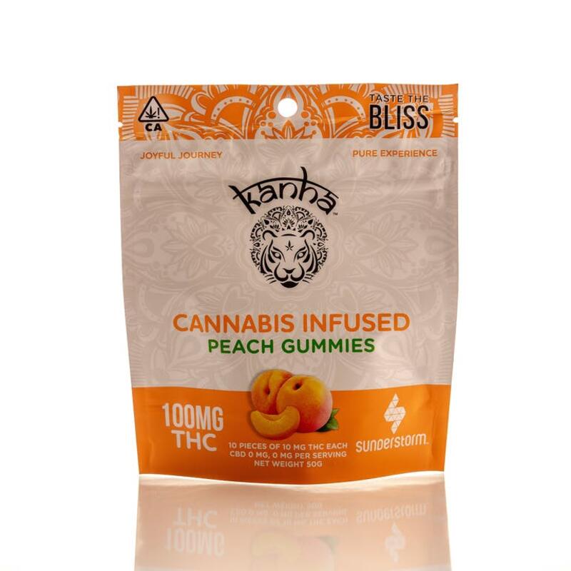Kanha Treats Peach Gummies 100mg