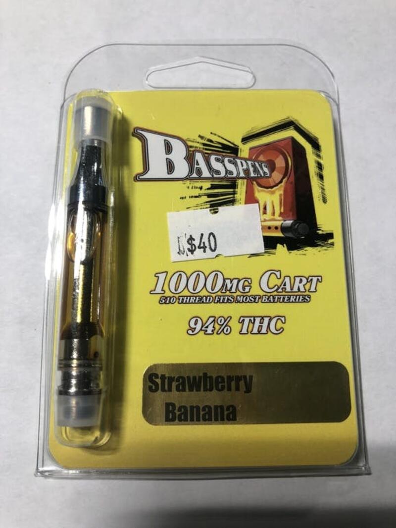 BassPens: Strawberry Banana 500 mg Cart 94% thc