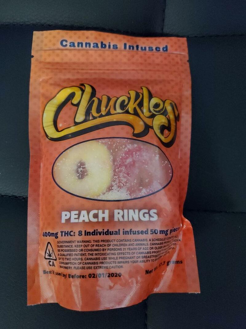 chuckles ediables 400 mg peaches